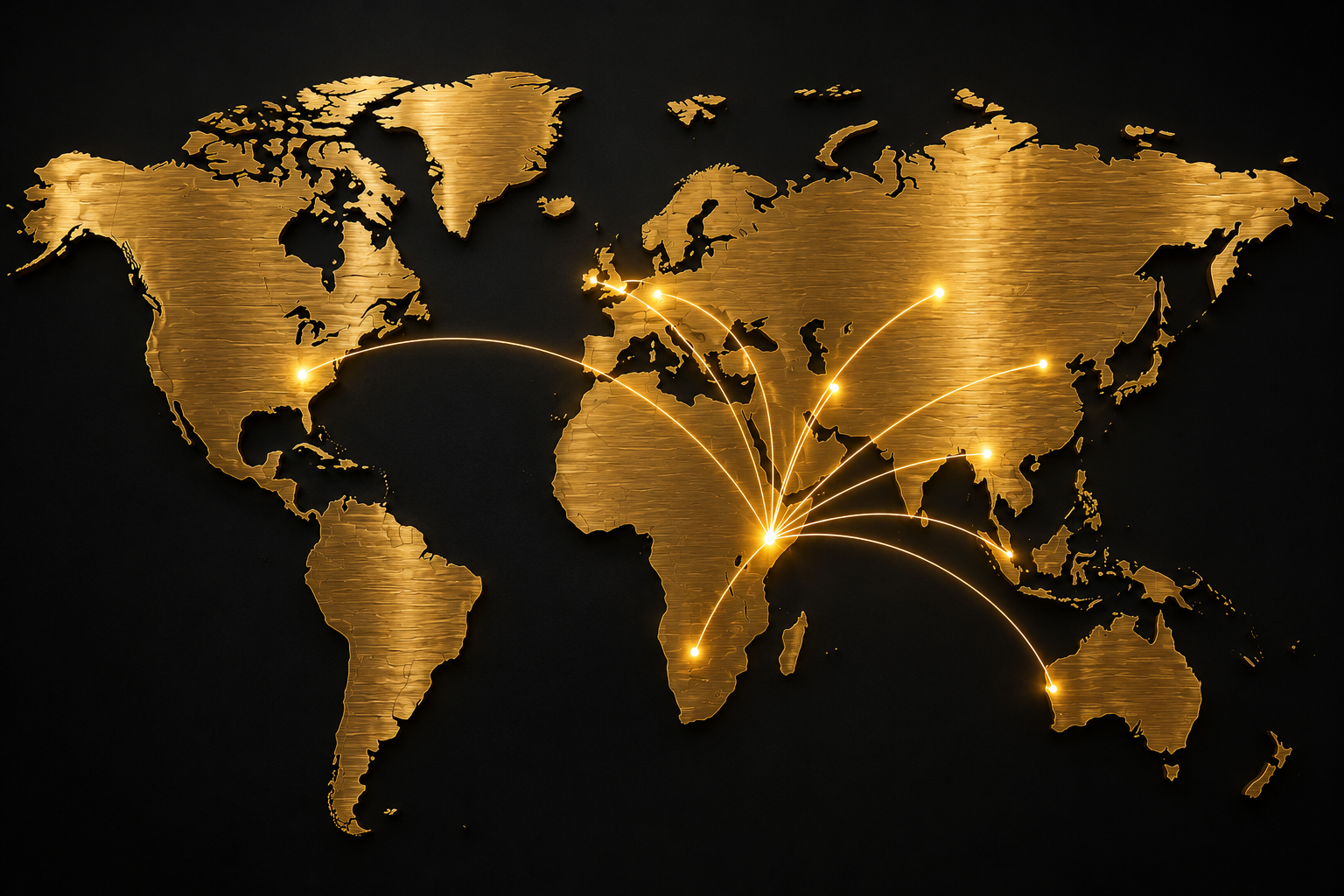 Global commodity sourcing network connecting Africa with international markets.